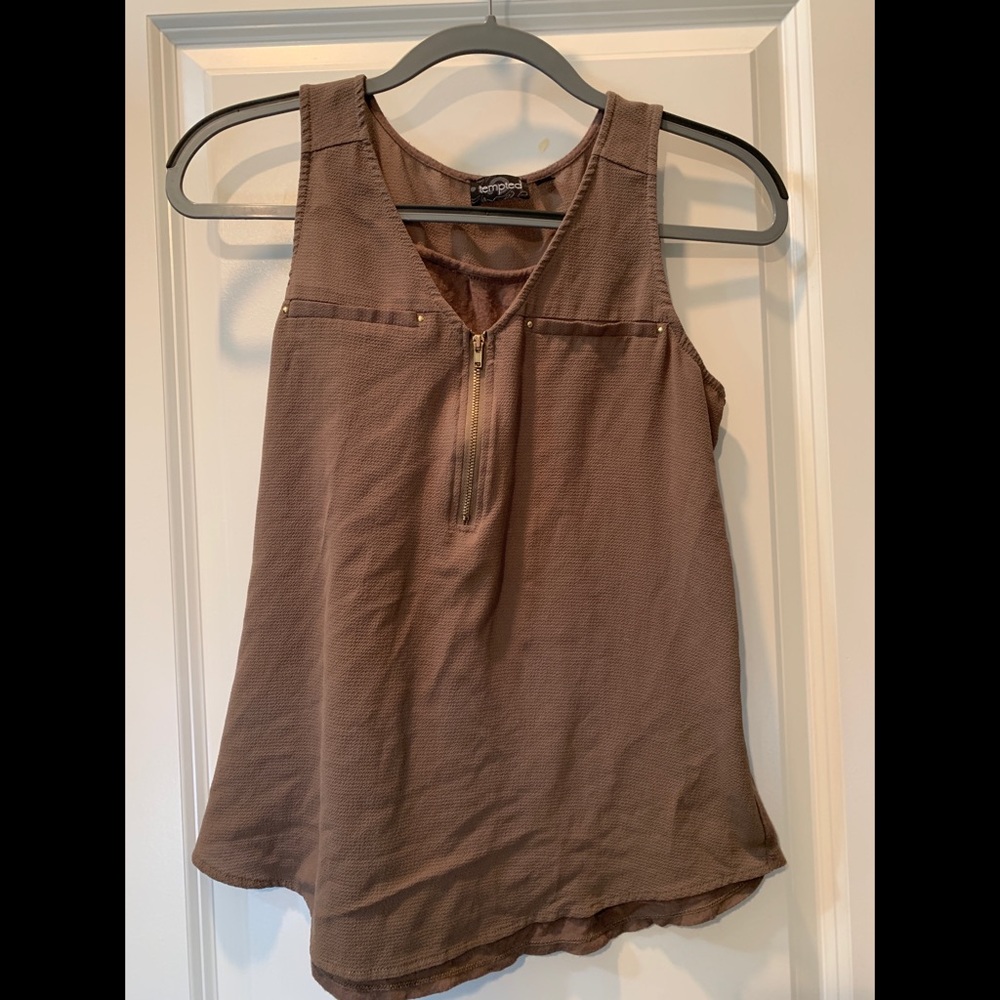 💙5/$25 Western Style Brown Tank w/ zipper🌸